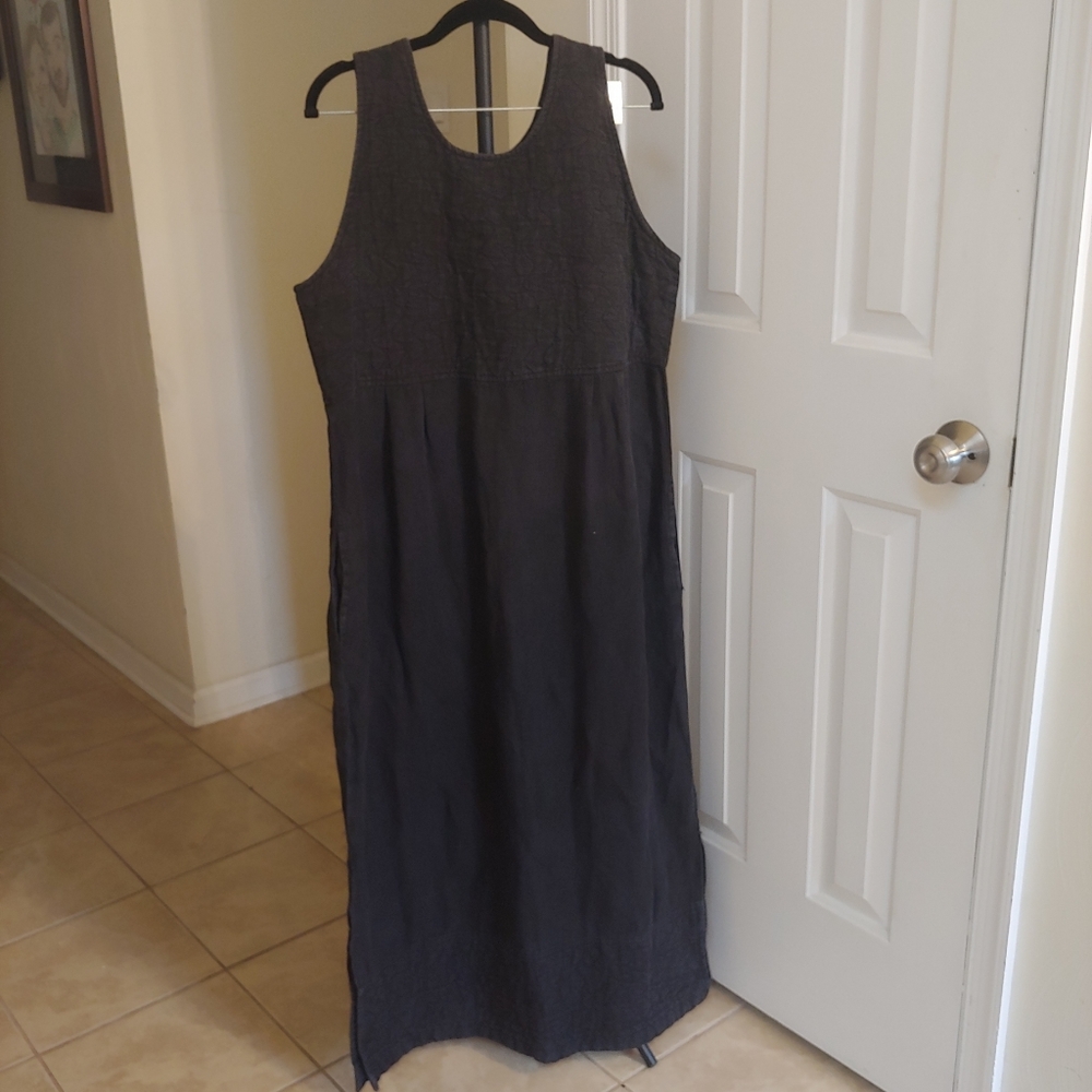 Bowman New York sleeveless linen maxi dress